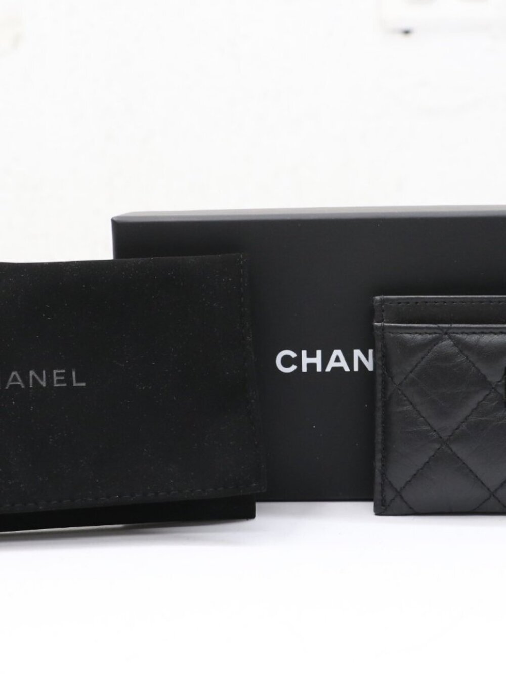 Chanel So Black Reissue Card Holder Quilted Aged Calfskin